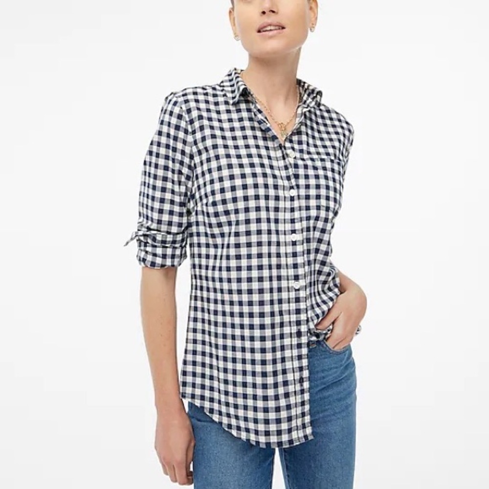 J.Crew gingham lightweight cotton shirt in boyfriend fit